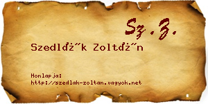 Szedlák Zoltán névjegykártya