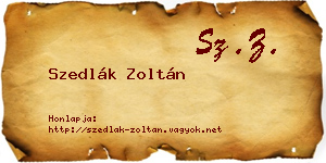 Szedlák Zoltán névjegykártya